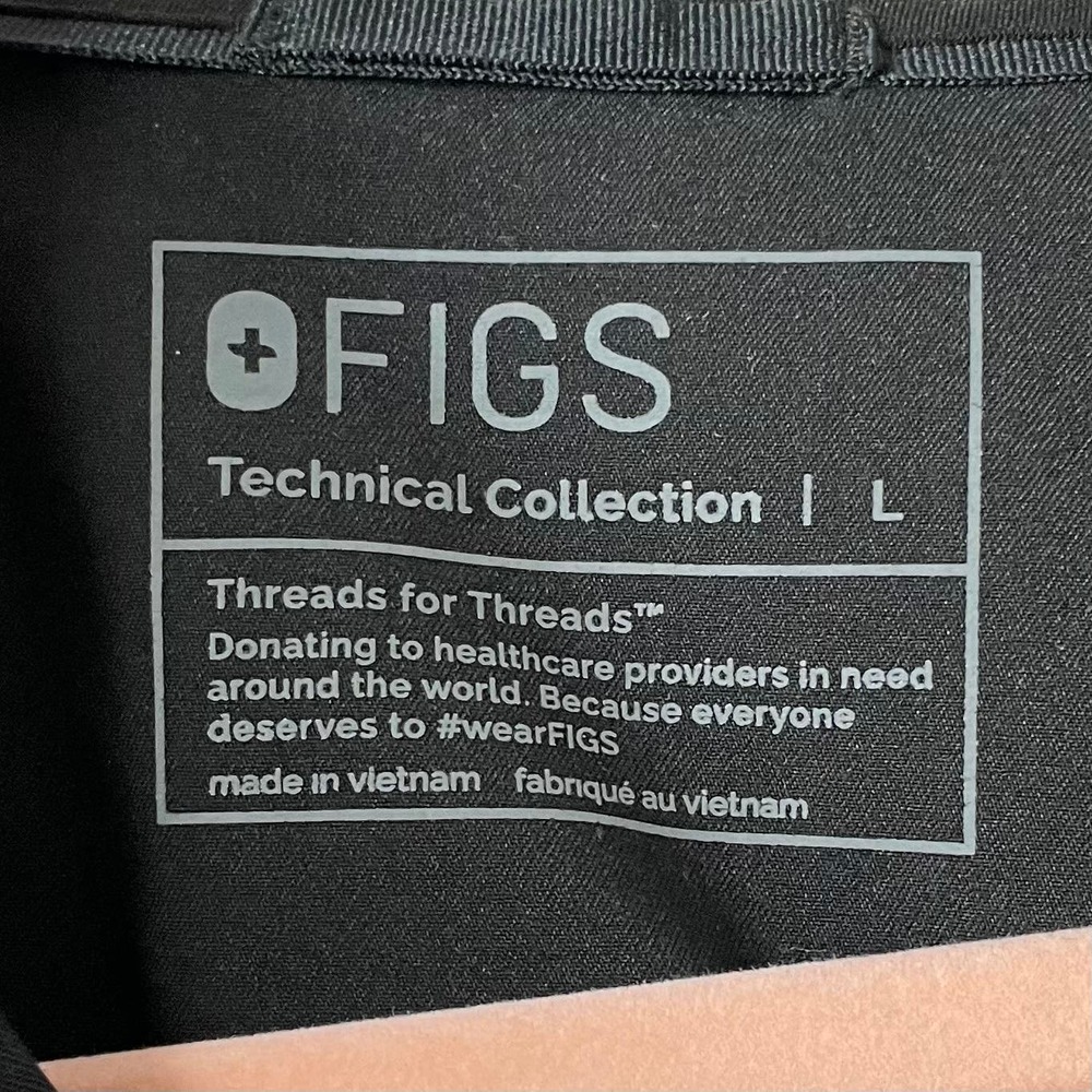 Figs Scrub Top Womens Large Black Octavia Maternity Elastic Waist Short Sleeve - Picture 10 of 12